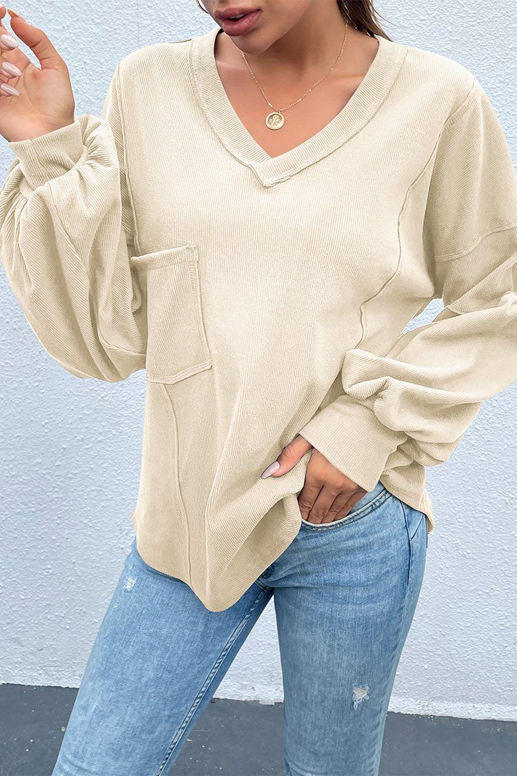 PRETTYGARDEN-Women-Casual-V-Neck-Long-Sleeve-Tunic-Tops-Solid-Loose-Fit-Side-Slit-Ribbed-Knit-Pullover-Blouses-Top-with-Pocket-PRETTYGARDEN-1627610906