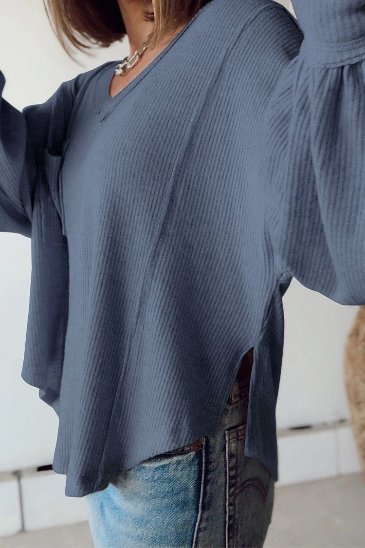 PRETTYGARDEN-Women-Casual-V-Neck-Long-Sleeve-Tunic-Tops-Solid-Loose-Fit-Side-Slit-Ribbed-Knit-Pullover-Blouses-Top-with-Pocket-PRETTYGARDEN-1627611125